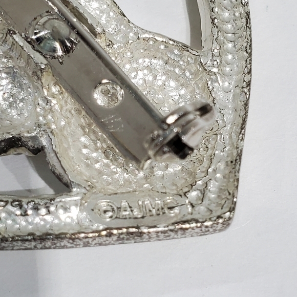 VINTAGE AJMC SNOWMAN BROOCHES SET OF 2 FRIENDS HOLIDAY WINTER - Picture 8 of 8